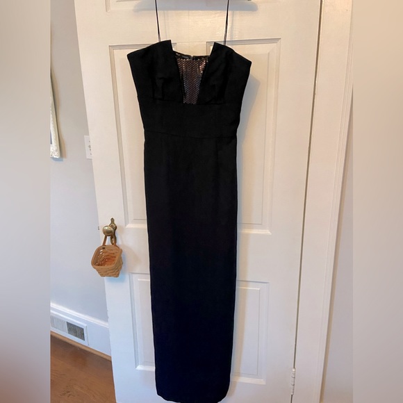 Badgley Mischka strapless Navy blue formal dress. size 8.EUC - Picture 2 of 9
